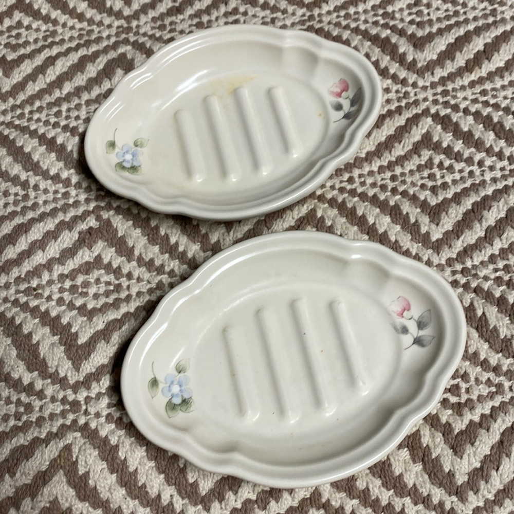 Pfaltzgraff tea rose soap dish vintage